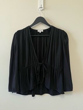 ARITZIA WILFRED SHANINA BLOUSE BLACK SIZE M